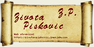 Života Pisković vizit kartica